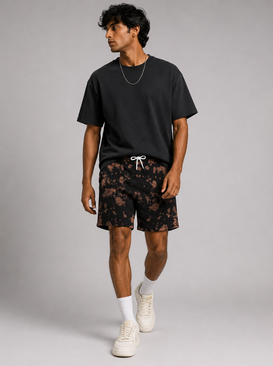 Midnight Rust Tie-Dye Shorts